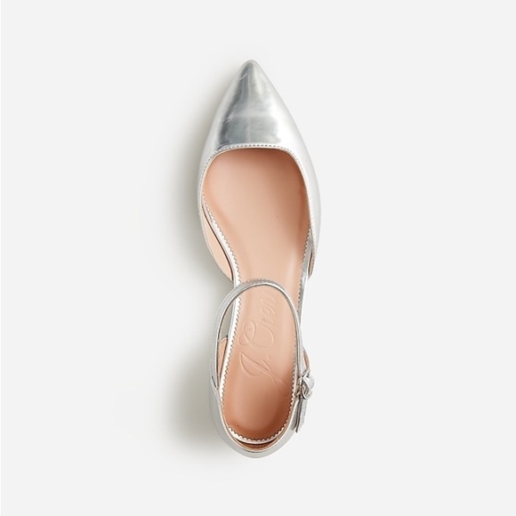 J Crew Pointed-toe flats in metallic leather BT917 - Picture 2 of 5